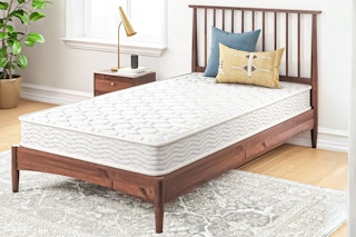 Lifestyle image of Zinus Twin Mattress in bedroom setting