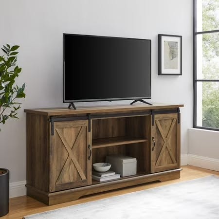 Sliding Farmhouse Barn Door TV Stand