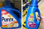 dollar general purex detergent and snuggle fabric softener 2-photo collage