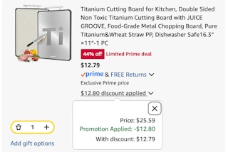 cutting board Amazon receipt