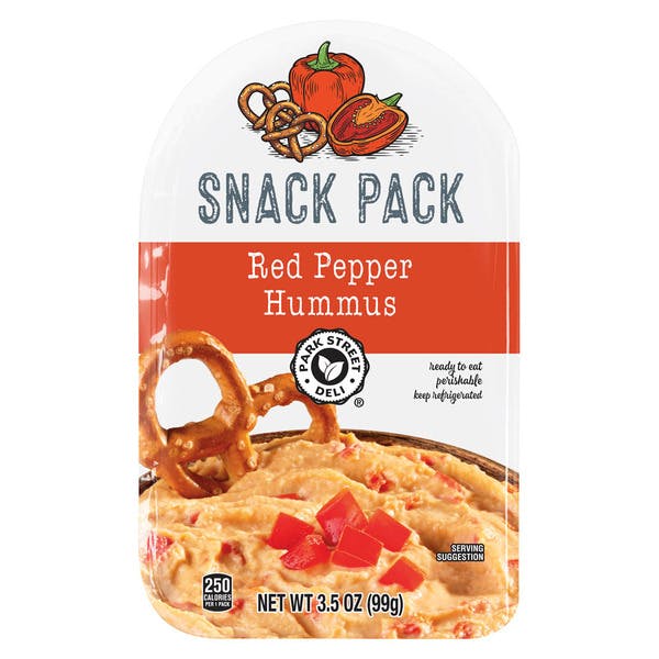 Red Pepper Hummus With Pretzels