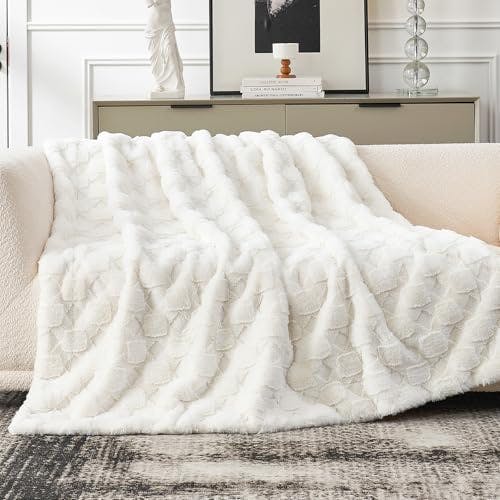 Faux Fur Textured Throw Blanket