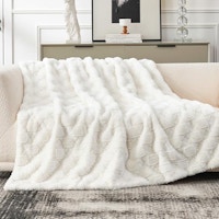 Faux Fur Textured Throw Blanket