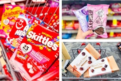 collage image of valentines day candy 