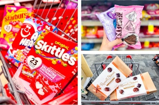 collage image of valentines day candy