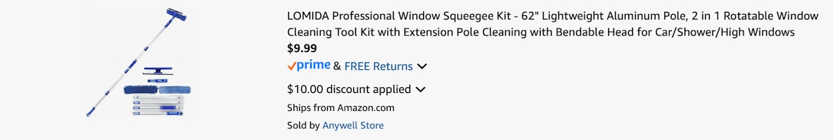 Amazon Professional Window Squeegee Kit 2025