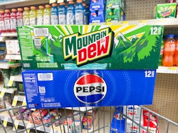 pepsi and mountain dew 12 packs on walgreens cart