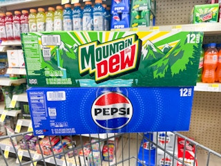 pepsi and mountain dew 12 packs on walgreens cart