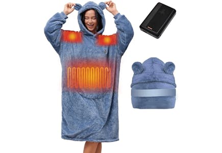 Heated Wearable Blanket Hoodie