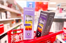 2 blendjet blenders sitting in top a target cart