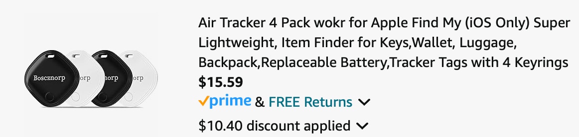 air tracker Amazon receipt