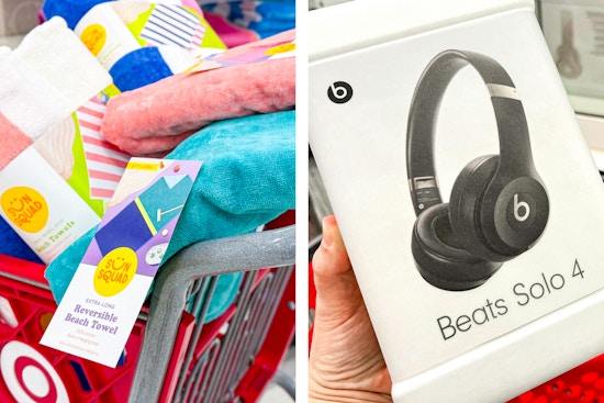 Target Circle Week Sun Squad towels and Beats Solo 4
