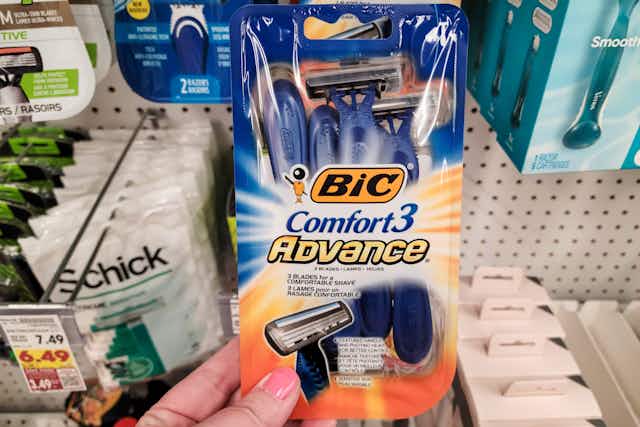 Bic Comfort3 Advance Razors, Only $1.49 With Kroger Digital Coupon card image