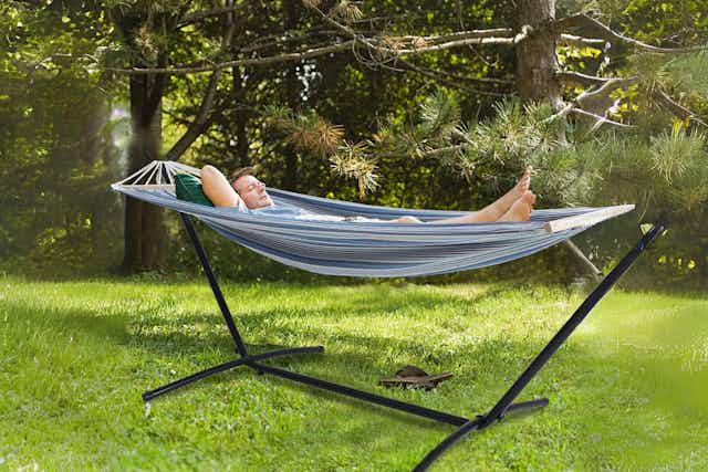 Hammock With Steel Stand, Only $60 on Amazon (Reg. $112) card image
