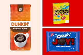 Pantry Staples Amazon Collage: Gushers, Dunkin, and Oreos