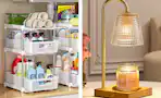 under sink storage and candle warmer