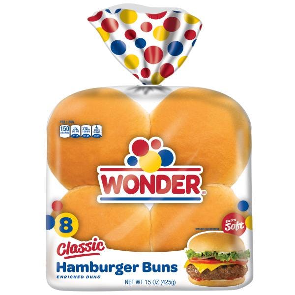 2 Wonder Hamburger Buns