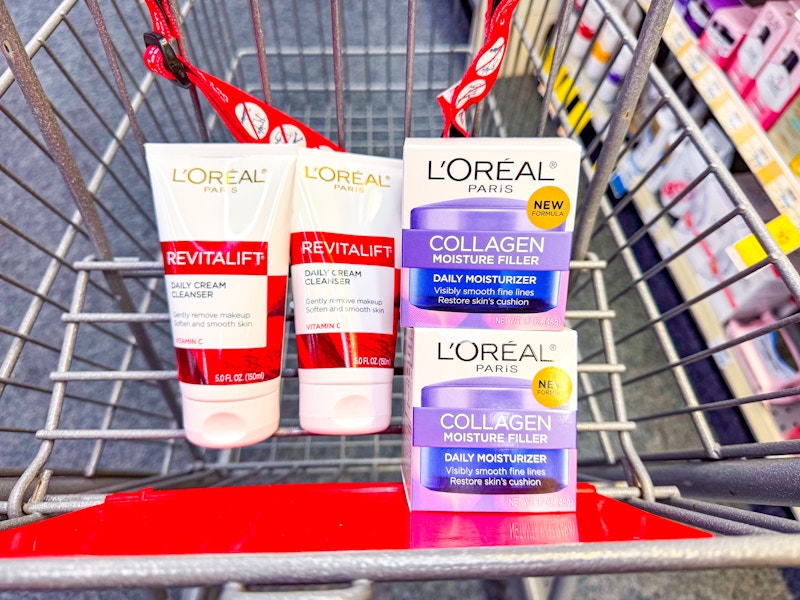 loreal cleanser and moisturizer in a cart