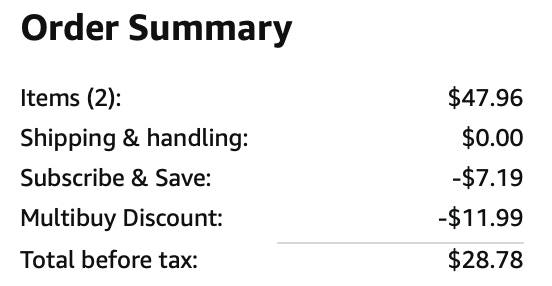 Head & Shoulders Shampoo Amazon receipt