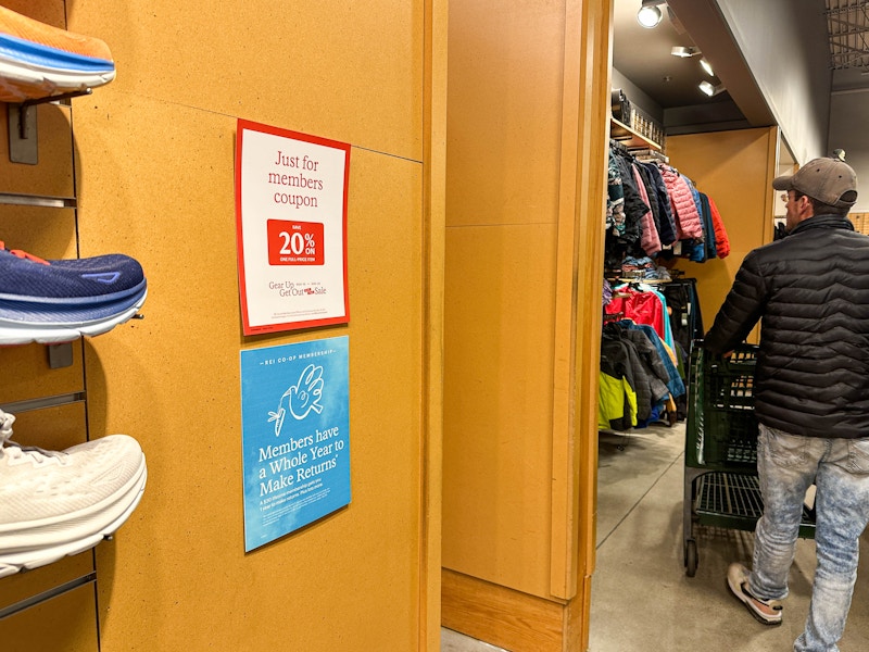 membership signage in rei 