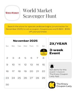 World Market Scavenger Hunt Fall 2025 date