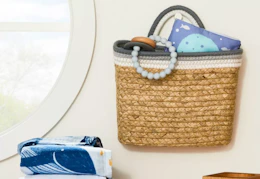 cloud island wall hanging woven basket