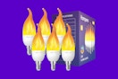 flame lights on a purple background