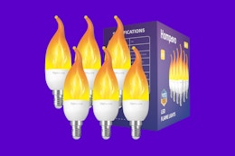 flame lights on a purple background