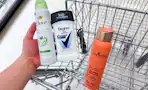 dove, degree, and sheamoisture products in a shopping cart
