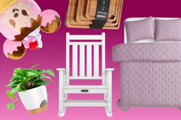 Furniture, planter, toy, cutting boards and bedding