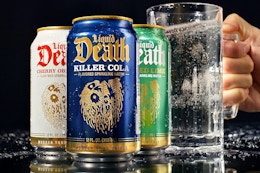 cans of Liquid Death