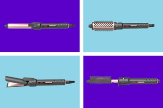 B0F9XV6HR3 4 way curling iron, including a barrel, brush, straightener and hot comb