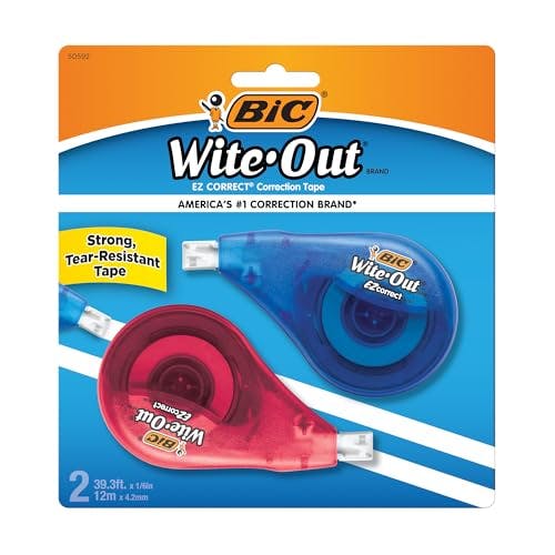 2 BIC Wite-Out Correction Tape Packs