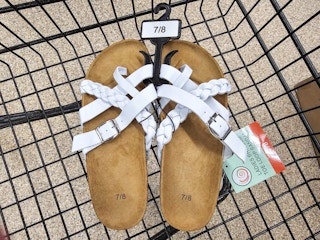 pair of sandals in a cart