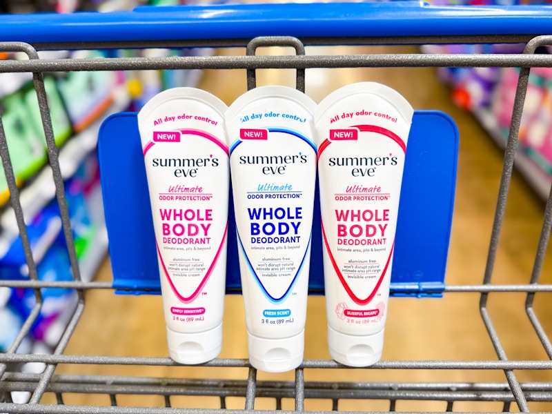 three summers eve whole body deodorant creams in walmart cart