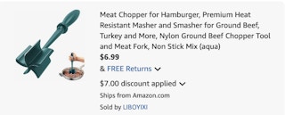 meat chopper Amazon receipt