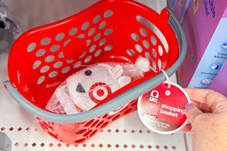 target toy shopping basket playset on store shelf
