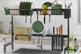 Over-the-Sink Dish Drying Rack, Just $19.89 on Amazon card image