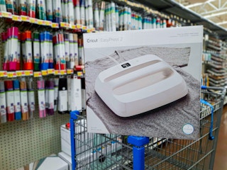 Cricut easypress 2 in box in a Walmart shopping cart