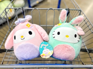 squishmallows hello kitty easter plush in walmart cart