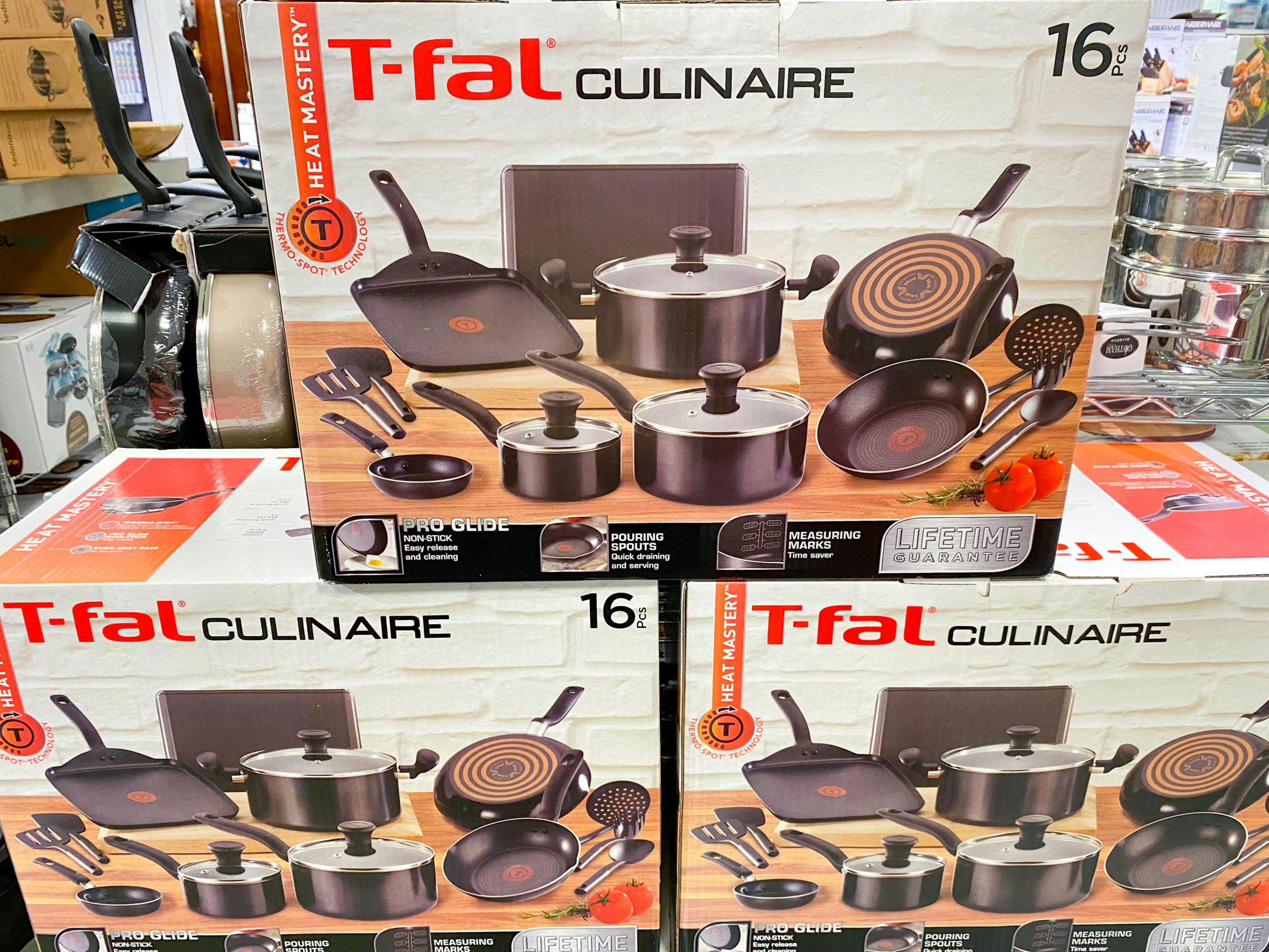 T-Fal CLOSEOUT! Culinaire 16-Pc. Cookware Set - Macy's