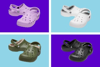 4 pairs of crocs baya adult clogs side by side
