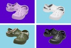 4 pairs of crocs baya adult clogs side by side