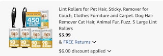 lint rollers Amazon receipt
