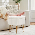 Faux Fur Storage Ottoman