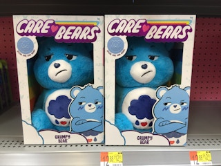 care bear grumpy bear plush toys on walmart shelf