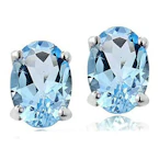 Sterling Silver Blue Topaz Earrings