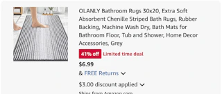 bathroom rugs Amazon receipt