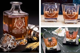 Giftshire Personalized Whiskey Bottle Set