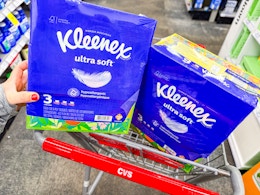 Kleenex Tissue Multipacks, $3.99 at CVS — As Low as $1 per Box card image